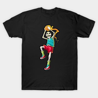 Slam Dunk Skull Player Basketball T-Shirt